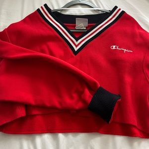 Large women’s champion sweatshirt cut off